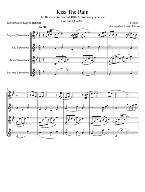 Kiss The Rain Sax Quartet (Completed)