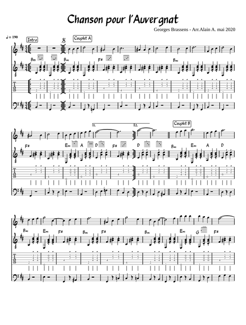 Chanson pour l'Auvergnat - Geaorges Brassens