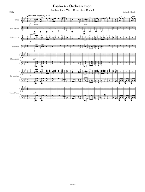 Psalm 5 for a Weill Ensemble - Julian R. Munds
