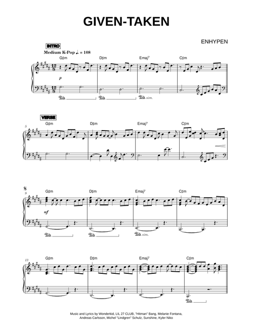 Given-Taken - ENHYPEN (Piano)