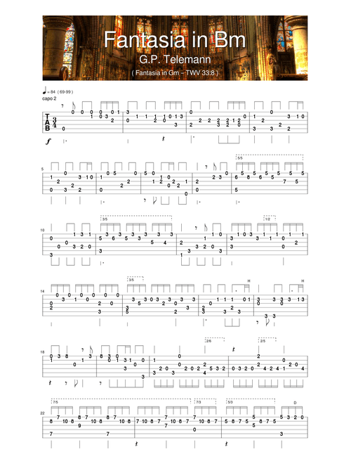 Fantasia in Gm - TWV 33:8 - Guitar Tab
