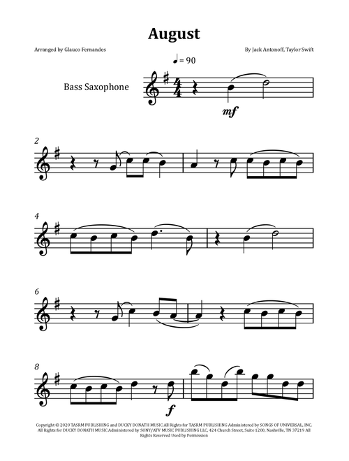 August (Arr. Glauco Fernandes) - Taylor Swift (Instrumental Solo)