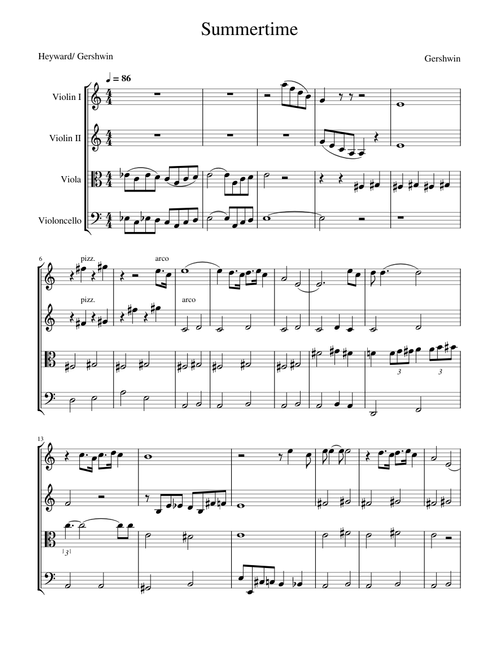 Summertime (from Porgy And Bess) – George Gershwin