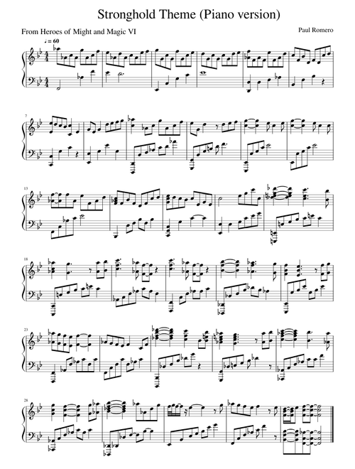 Stronghold Theme (HoMM VI - Piano version)