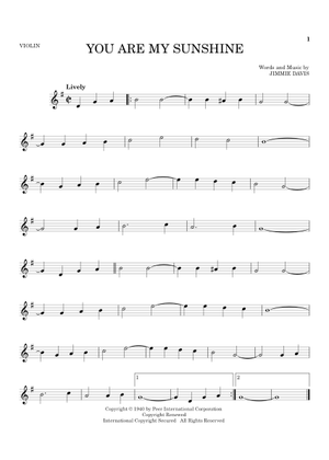 Play Official version of YOU ARE MY SUNSHINE Sheet Music by Jimmy