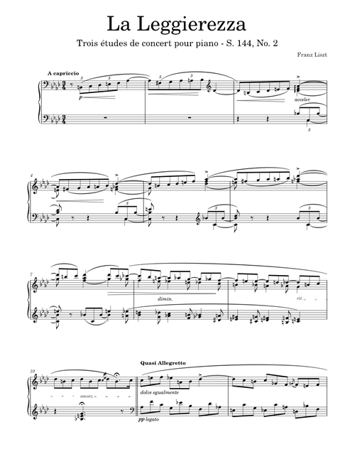Liszt - Trois Etudes de Concert No. 2 (La Leggierezza)