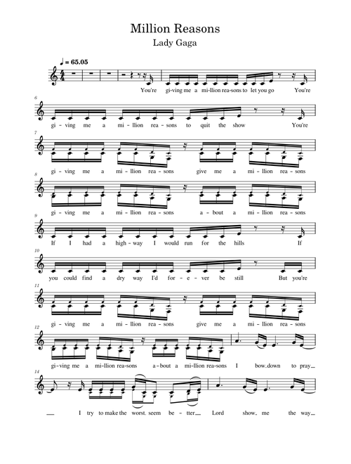 Million Reasons - Lady Gaga (Voice)