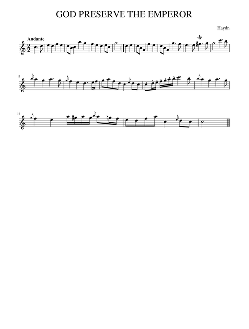 Haydn - GOD PRESERVE THE EMPEROR
