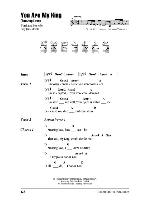 You Are My King (Amazing Love) - Newsboys, Passion (Guitar Chords-Lyrics)