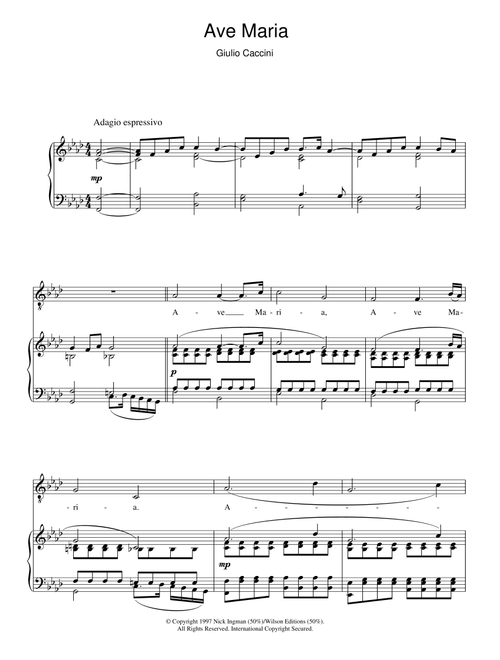 Ave Maria - Andrea Bocelli (Piano Vocal)