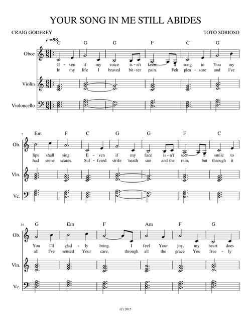 YOUR SONG IN ME STILL ABIDES