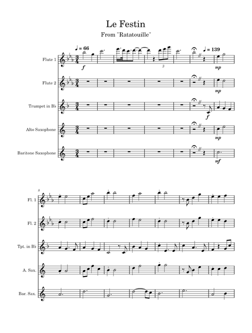 Le Festin – Michael Giacchino (mixed quintet)