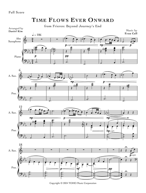 Time Flows Ever Onward (Arr. Daniel Kim) - Evan Call (Alto Sax and Piano)