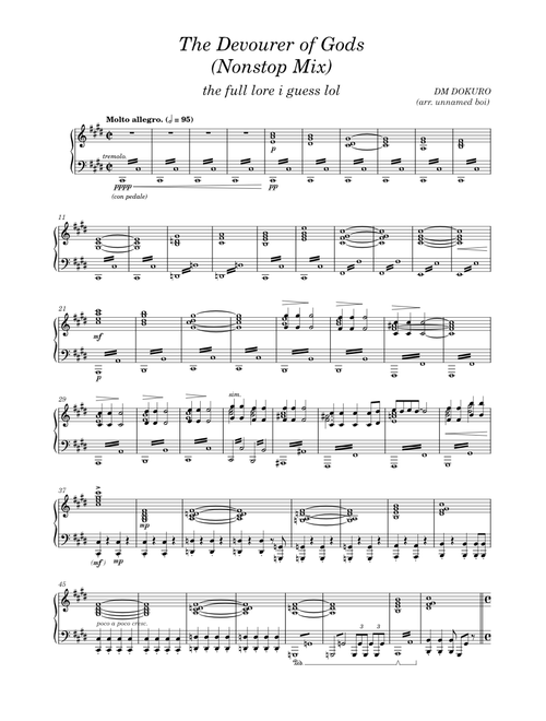 Calamity Mod OST | DM DOKURO - Devourer of Gods (Nonstop Mix) | Piano solo