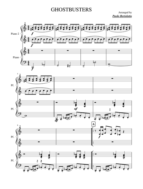 Ghostbusters - Piano 4 hands