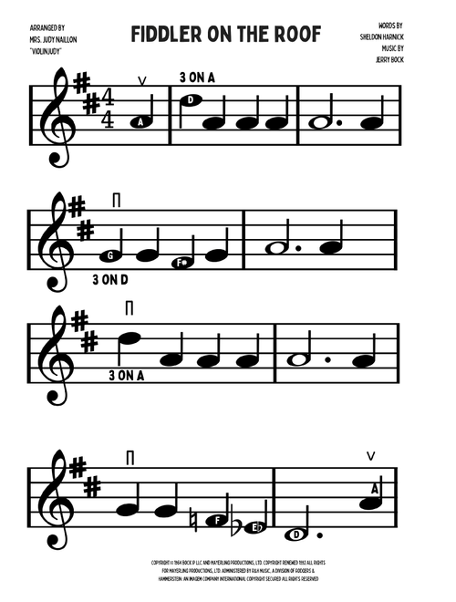 Fiddler On The Roof (Arr. Mrs. Judy Naillon "ViolinJudy") - Jerry Bock, Sheldon Harnick (Violin Solo)