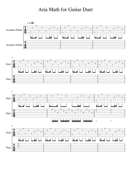 Aria Math for Guitar Duet