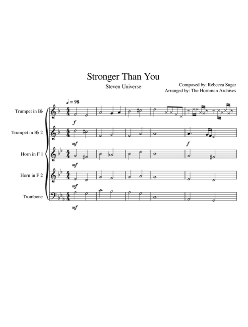 Stronger than You for Brass Quintet - Steven Universe