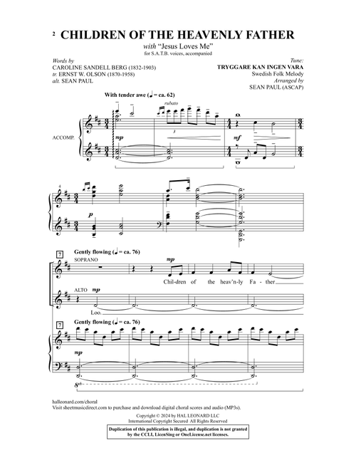 Children Of The Heavenly Father (with "Jesus Loves Me") (Arr. Sean Paul) (Choral, SATB)