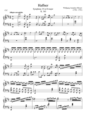 Symphony #35 in D K385 (Haffner) 2nd Movement – Wolfgang Amadeus