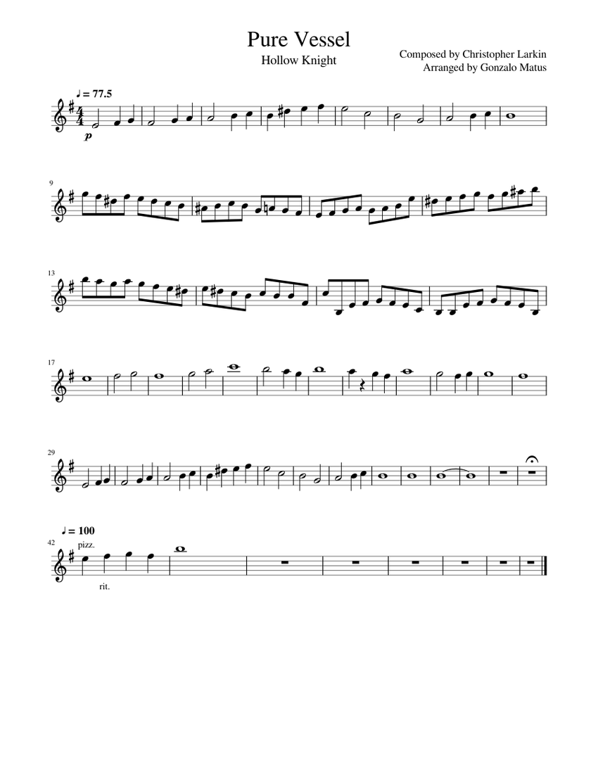 Pure Vessel - Violin Solo Sheet music for Violin (Solo 