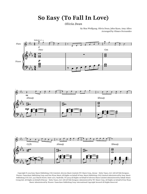 So Easy (To Fall In Love) (Arr. Glauco Fernandes) - Olivia Dean (Flute and Piano)