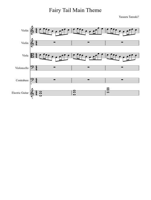 Fairy Tail Main Theme (String Orchestra & Eletric Guitar)