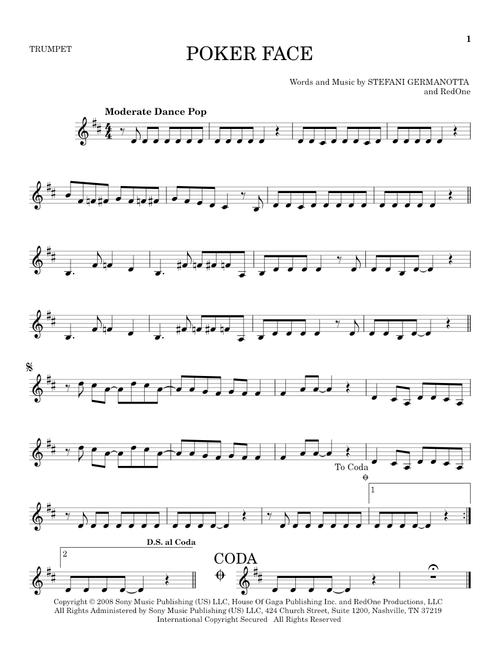Poker Face - Lady Gaga (Trumpet Solo)