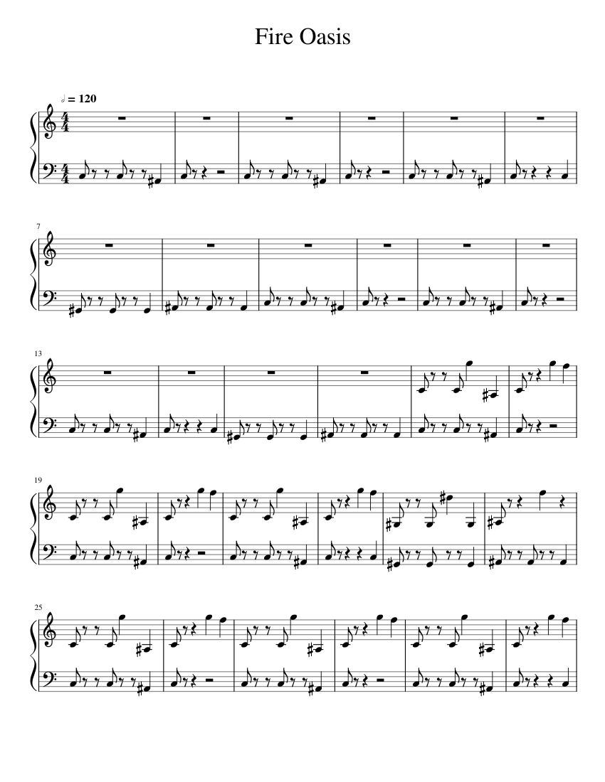 My Singing Monsters Fire Oasis Sheet music for Piano (Solo