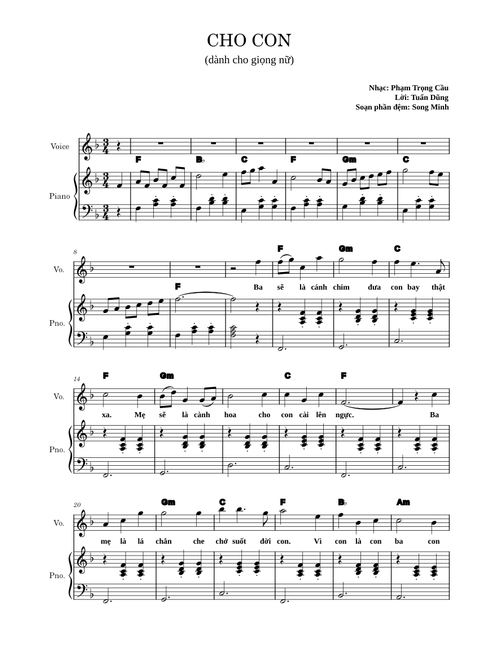 Cho Con - Phạm Trọng Cầu (for female voice)