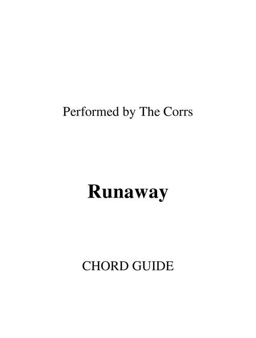 Runaway (Arr. RWM) - The Corrs (Lead Sheet - Fake Book)