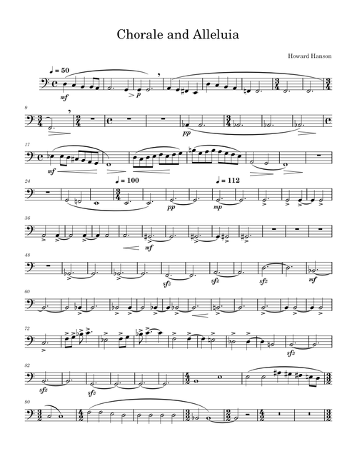 Chorale and Alleluia - Howard Hanson - 3rd/Bass Tbn. Part