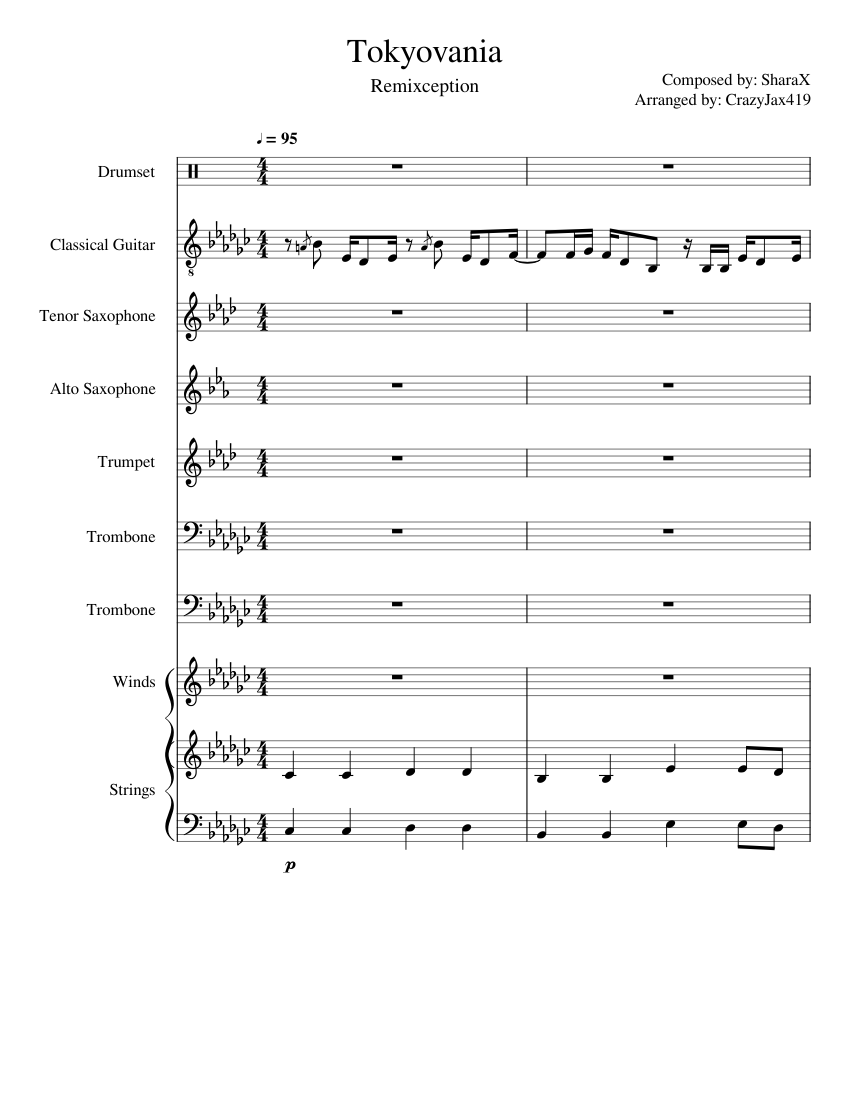 Tokyovania Sheet music for Trombone, Saxophone alto Tokyovania Sheet music for Trombone, Saxophone alto