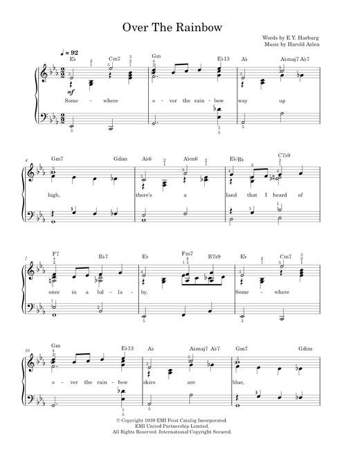 Over The Rainbow (from 'The Wizard Of Oz') - Eva Cassidy, Judy Garland (Piano Vocal)