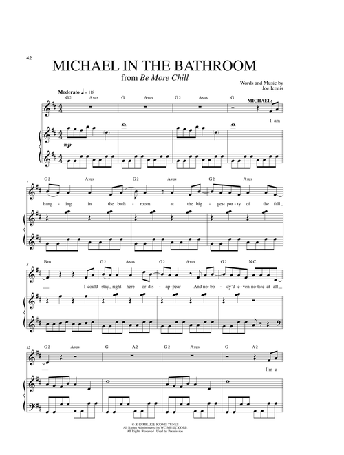 Michael In The Bathroom (from Be More Chill) - Joe Iconis (Piano Vocal)