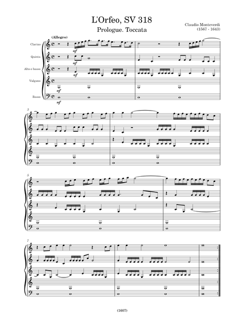 L'Orfeo, SV 318 – Claudio Monteverdi (Prologue. Toccata)
