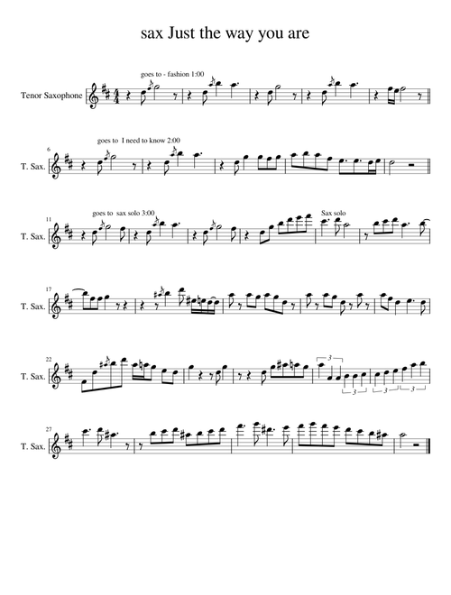 sax Just the way you are tenor