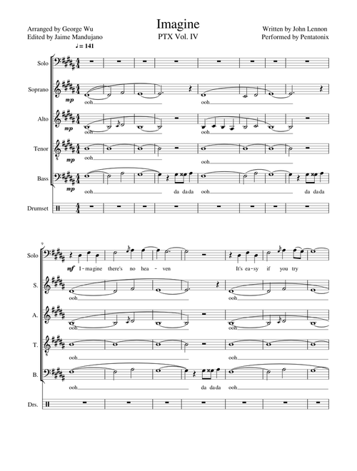 Imagine – Pentatonix (SATB)