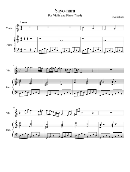 Sayo-nara for Piano and Violin