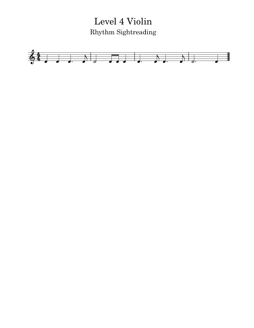 Violin Rythm Notes Level 4 Rhythm Sightreading 4 4 2022 Sheet music for Violin (Solo ...
