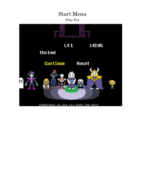 Start Menu (UNDERTALE) – Toby Fox