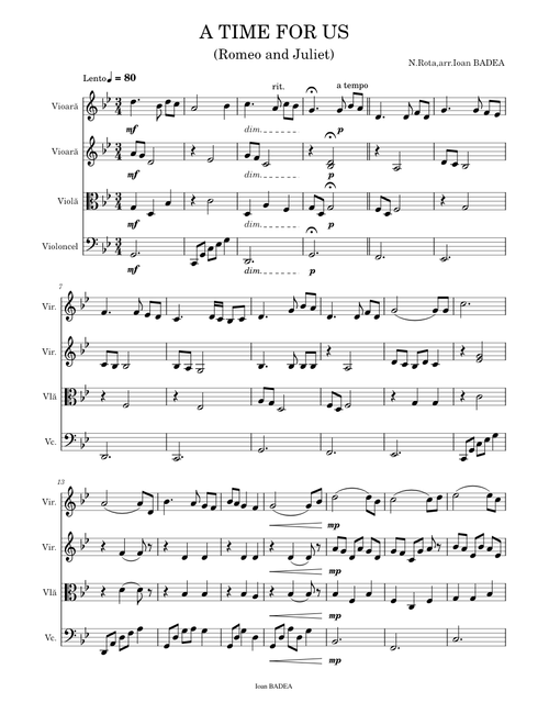A time for us – Nino Rota A TIME FOR US
