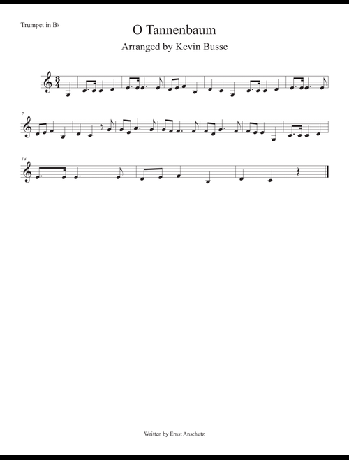 O Tannenbaum (Easy key of C) Trumpet (Arr. Kevin Busse) (Trumpet Solo)