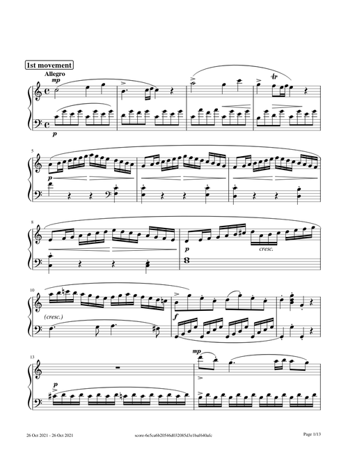 Piano Sonata No.14 K.545 - Wolfgang Amadeus Mozart