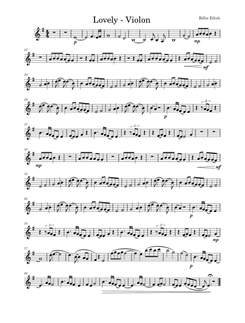 Lovely – Billie Eilish - Violon
