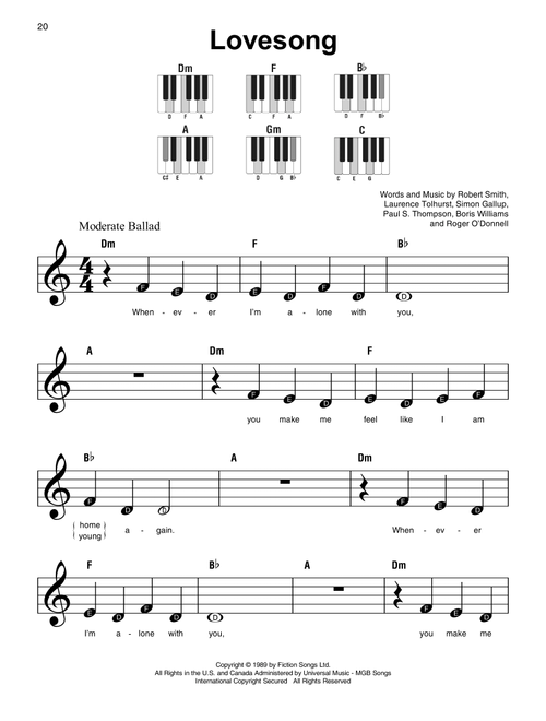 Lovesong - Adele, The Cure (Super Easy Piano)