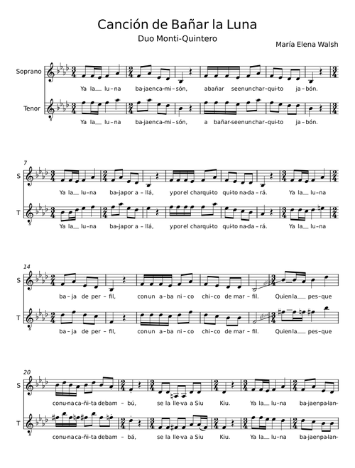 Canción de bañar la luna - María Elena Walsh