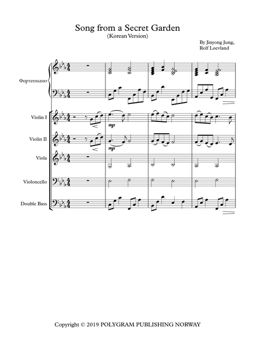Song From A Secret Garden (Korean Version) (Arr. DiSha) - Youngok Shin (String Ensemble)