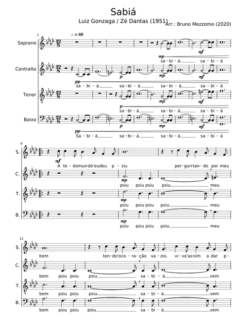 Sabiá - Luiz Gonzaga / Zé Dantas (SATB)