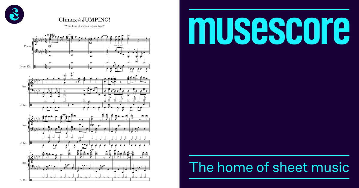 Climax☆JUMPING! – Tomoyo Kurosawa Sheet Music for Piano, Drum